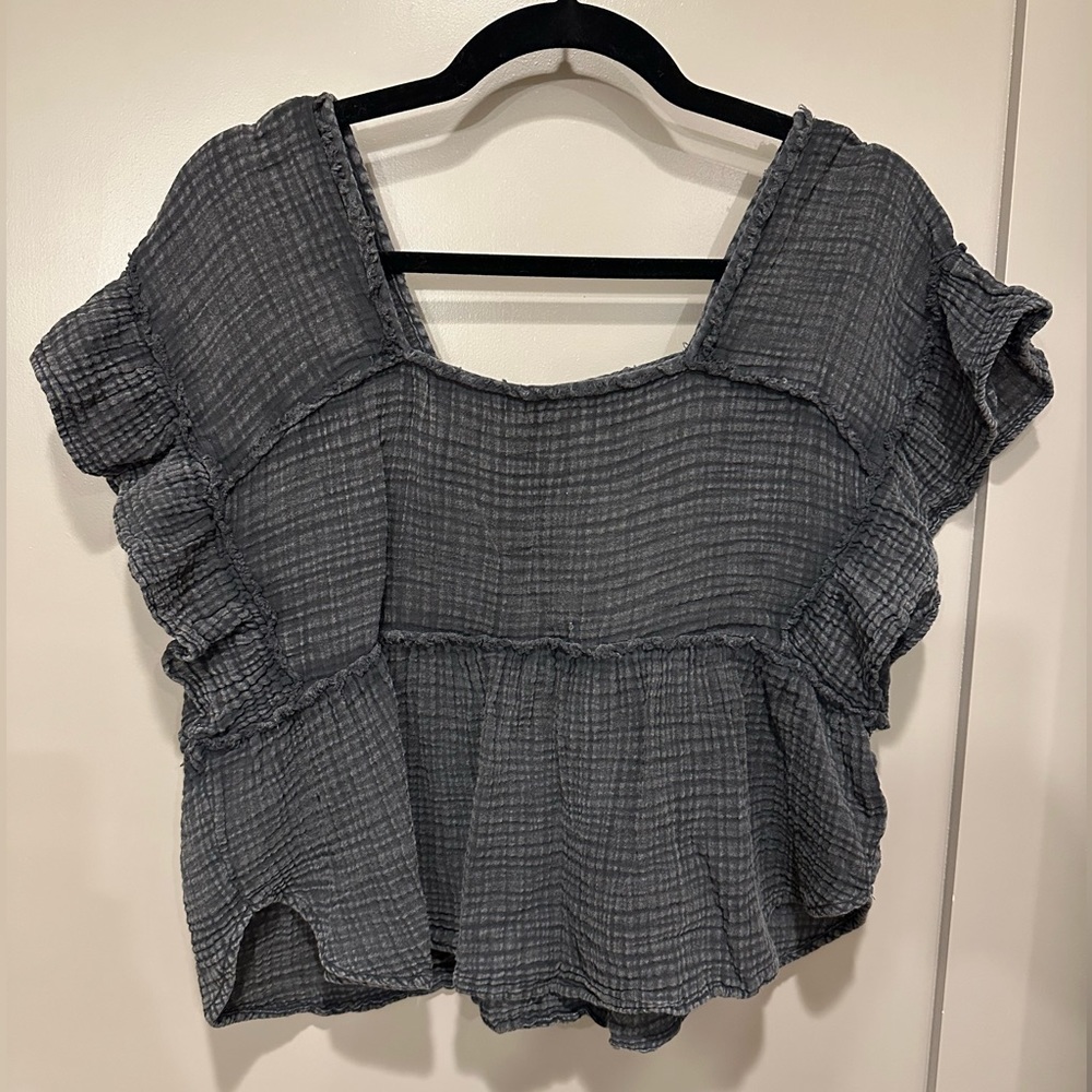 Daily Practice by Anthropologie Gauzy Ruffled Top
